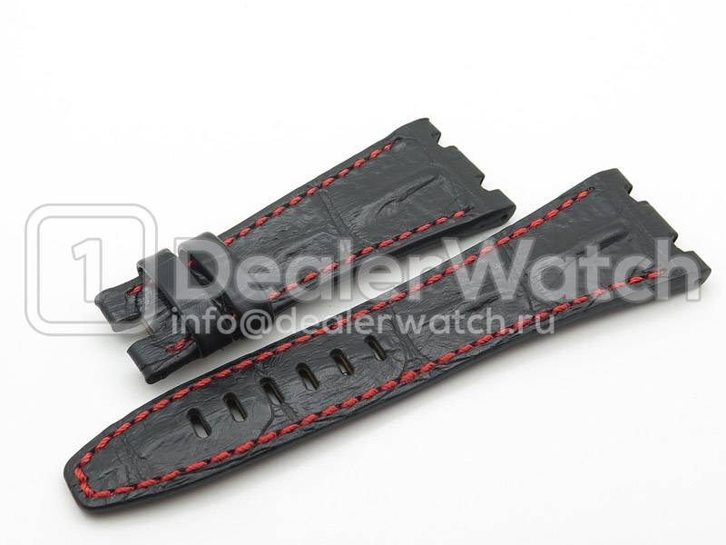 Черный кожаный ремешок для Audemars Piguet Royal Oak Offshore