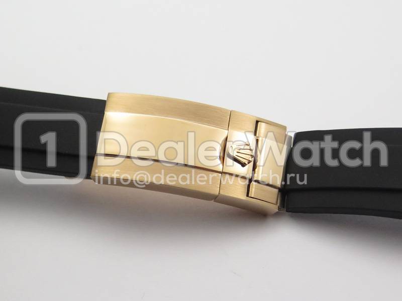 Черный каучуковый ремень для Rolex Yacht Master