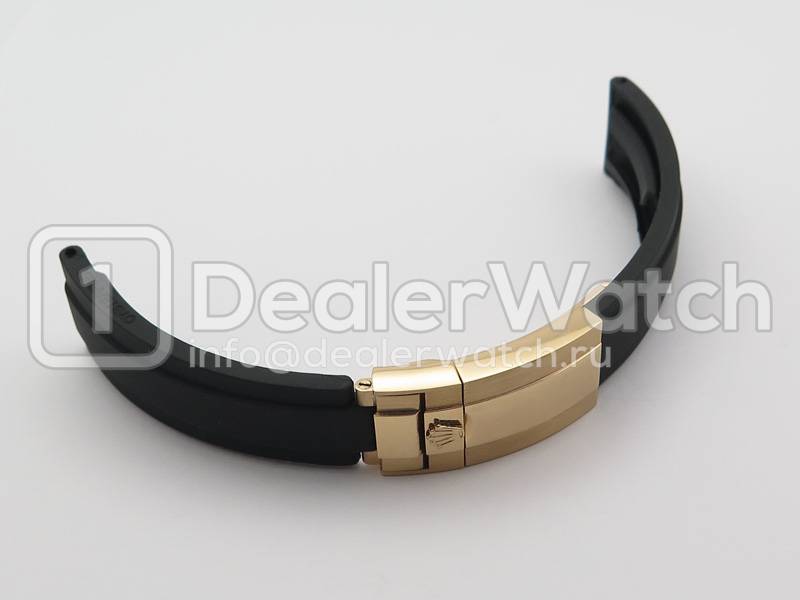Черный каучуковый ремень для Rolex Yacht Master